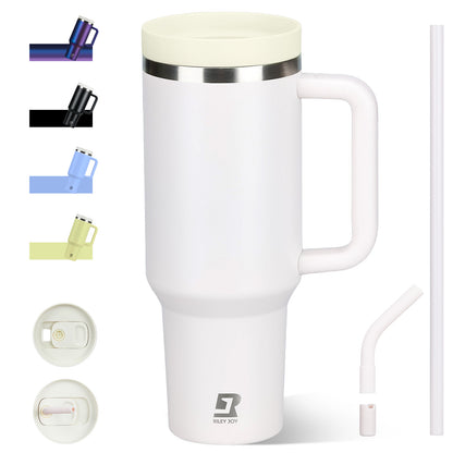 40oz Insulated Tumbler with Straw and Lid, Double-Wall Vacuum Stainless Steel Water Bottle, Keeps Drinks Hot and Cold for Hours, Travel Mug for Coffee Tea Water