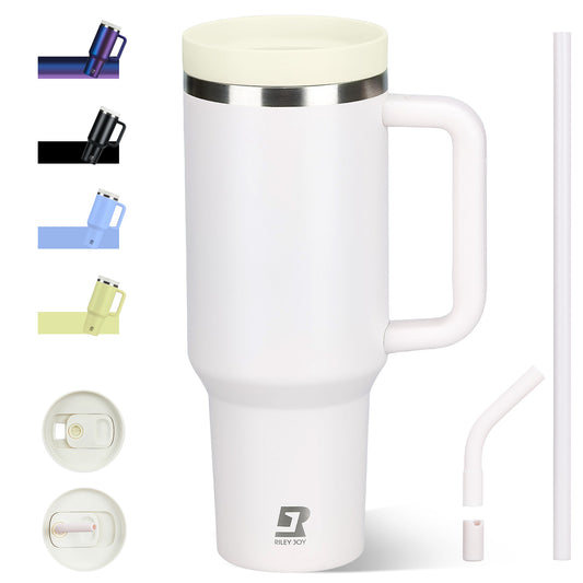 40oz Insulated Tumbler with Straw and Lid, Double-Wall Vacuum Stainless Steel Water Bottle, Keeps Drinks Hot and Cold for Hours, Travel Mug for Coffee Tea Water