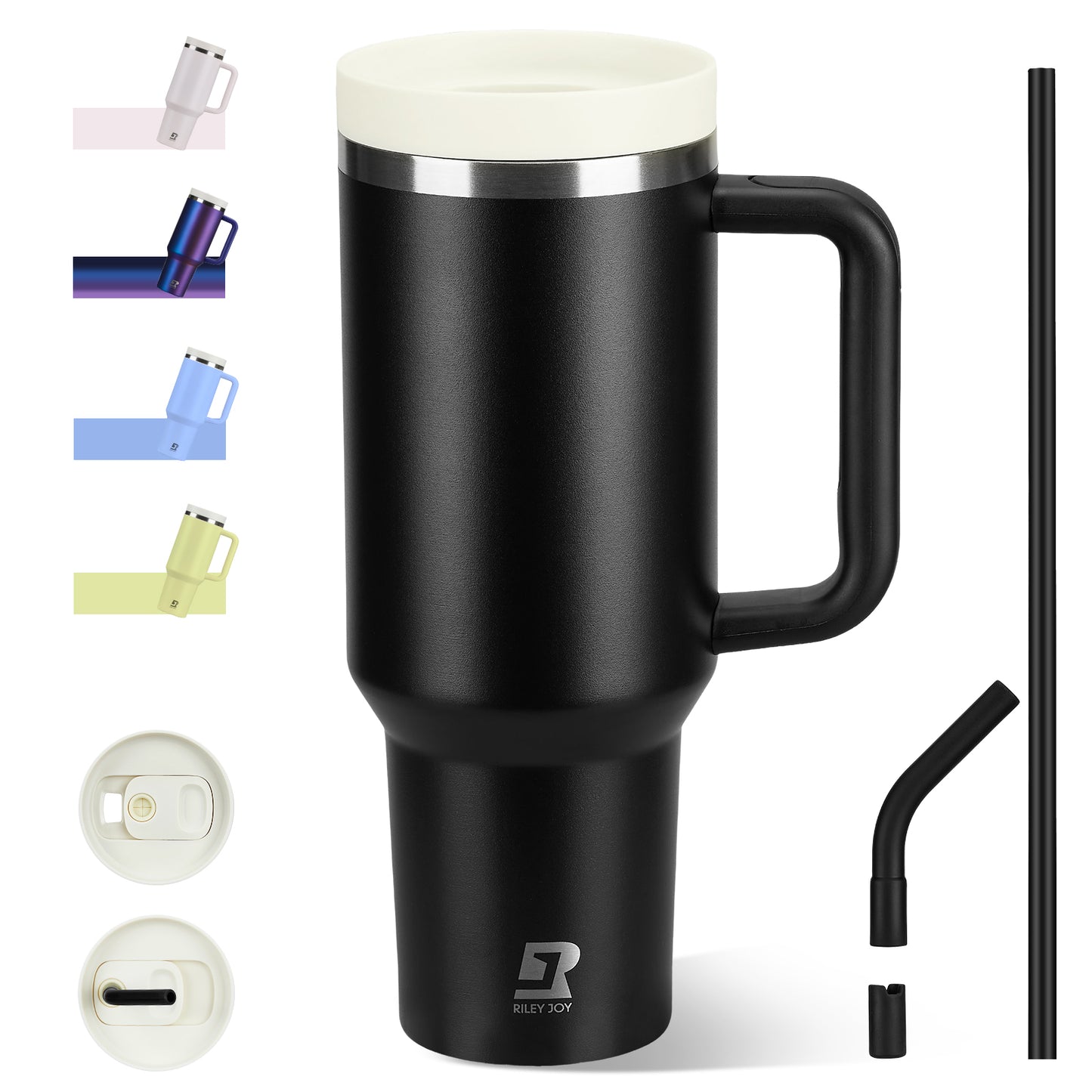 40oz Insulated Tumbler with Straw and Lid, Double-Wall Vacuum Stainless Steel Water Bottle, Keeps Drinks Hot and Cold for Hours, Travel Mug for Coffee Tea Water