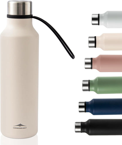 Insulated Stainless Steel Bottle Leakproof Thermal Flask 580 ml for Men Women Cream