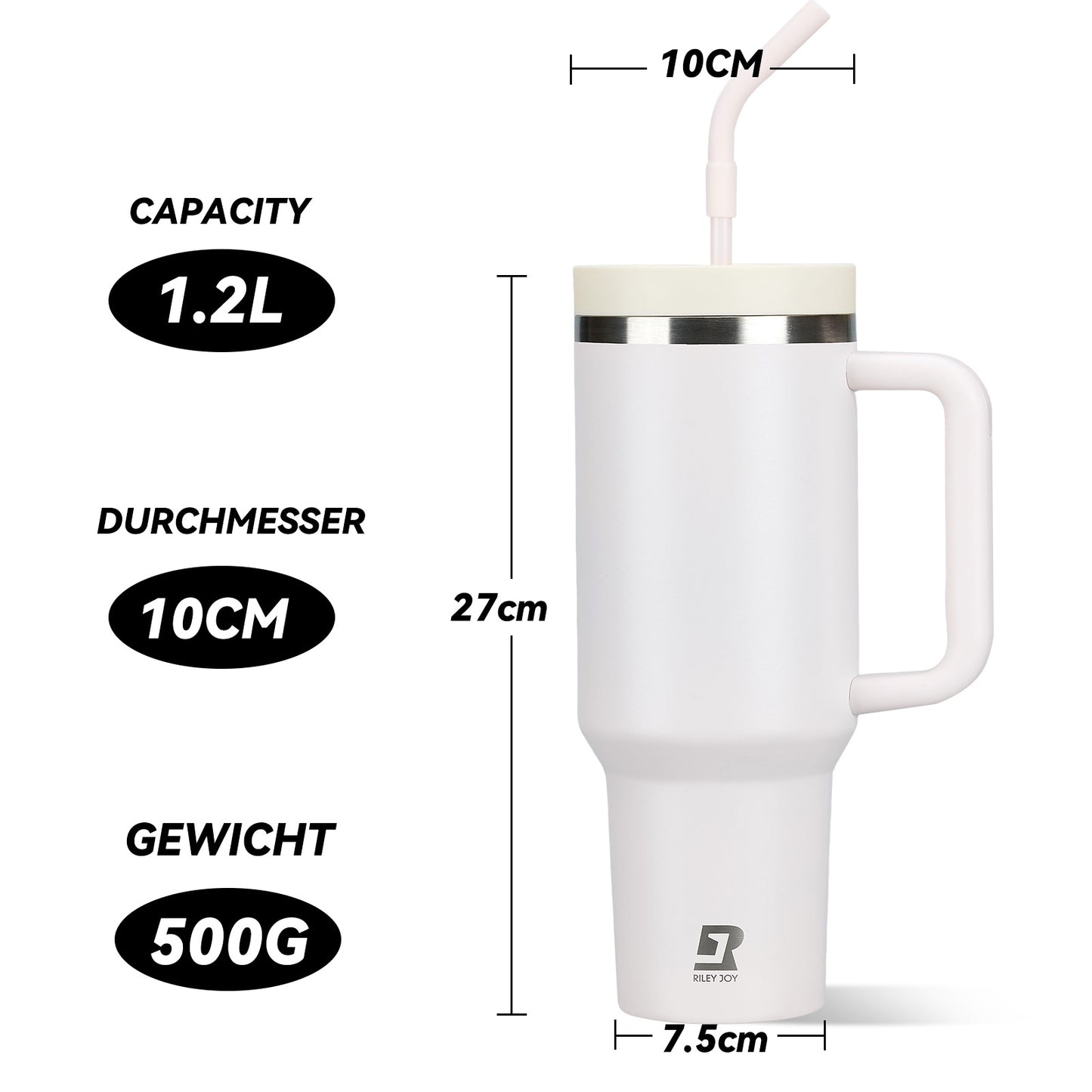 40oz Insulated Tumbler with Straw and Lid, Double-Wall Vacuum Stainless Steel Water Bottle, Keeps Drinks Hot and Cold for Hours, Travel Mug for Coffee Tea Water