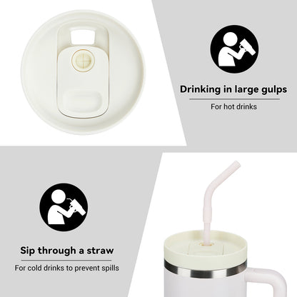 40oz Insulated Tumbler with Straw and Lid, Double-Wall Vacuum Stainless Steel Water Bottle, Keeps Drinks Hot and Cold for Hours, Travel Mug for Coffee Tea Water