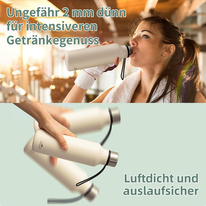 Insulated Stainless Steel Bottle Leakproof Thermal Flask 580 ml for Men Women Cream