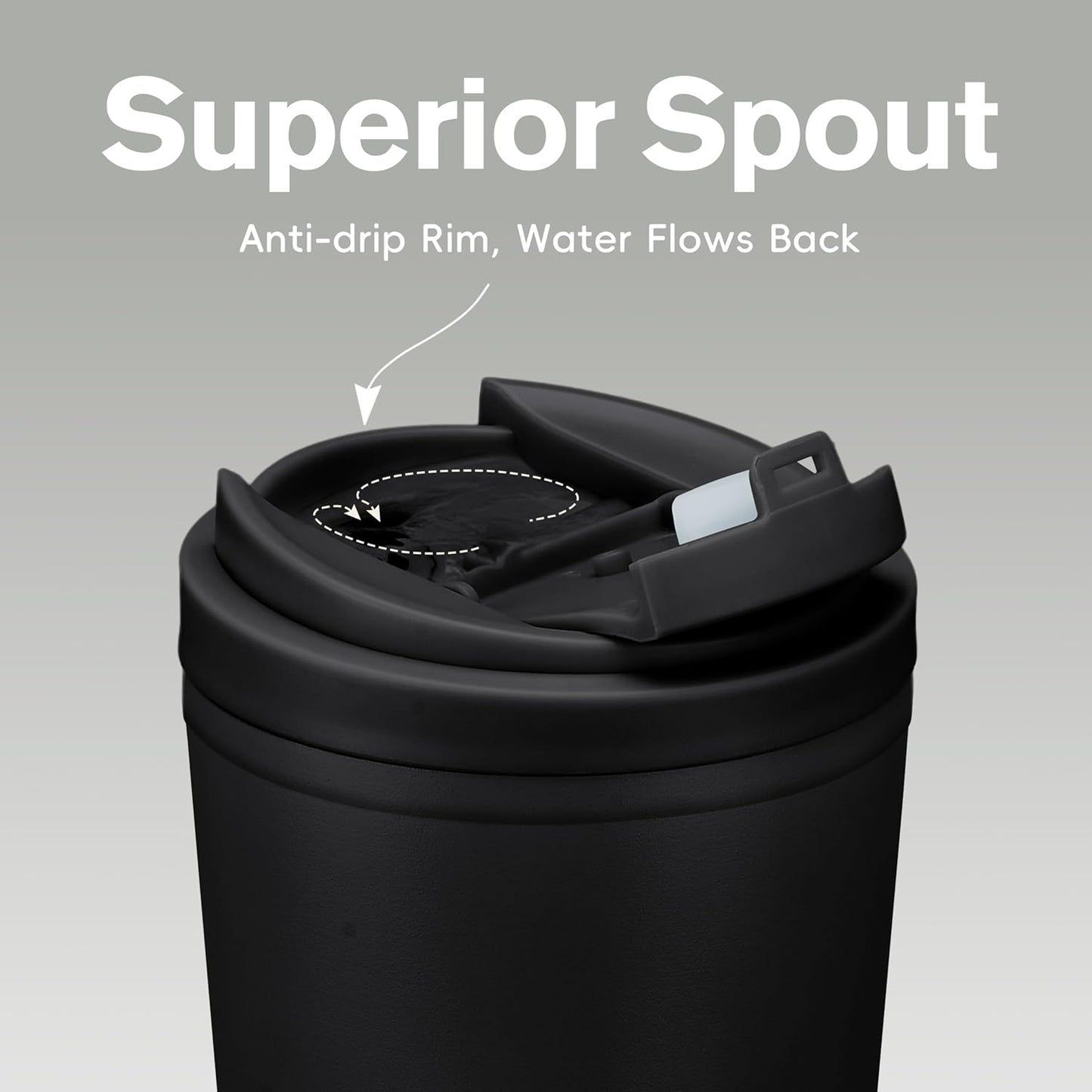 Insulated Coffee Mug for Travel Spill & Leak Proof Stainless Steel Coffee Tumbler Reusable Coffee Cup with Lid Black 13OZ