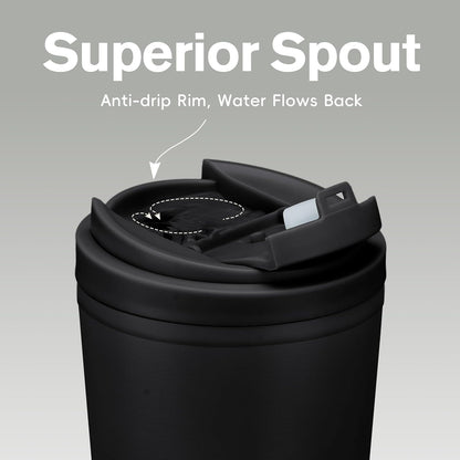 Insulated Coffee Mug for Travel Spill & Leak Proof Stainless Steel Coffee Tumbler Reusable Coffee Cup with Lid Black 13OZ