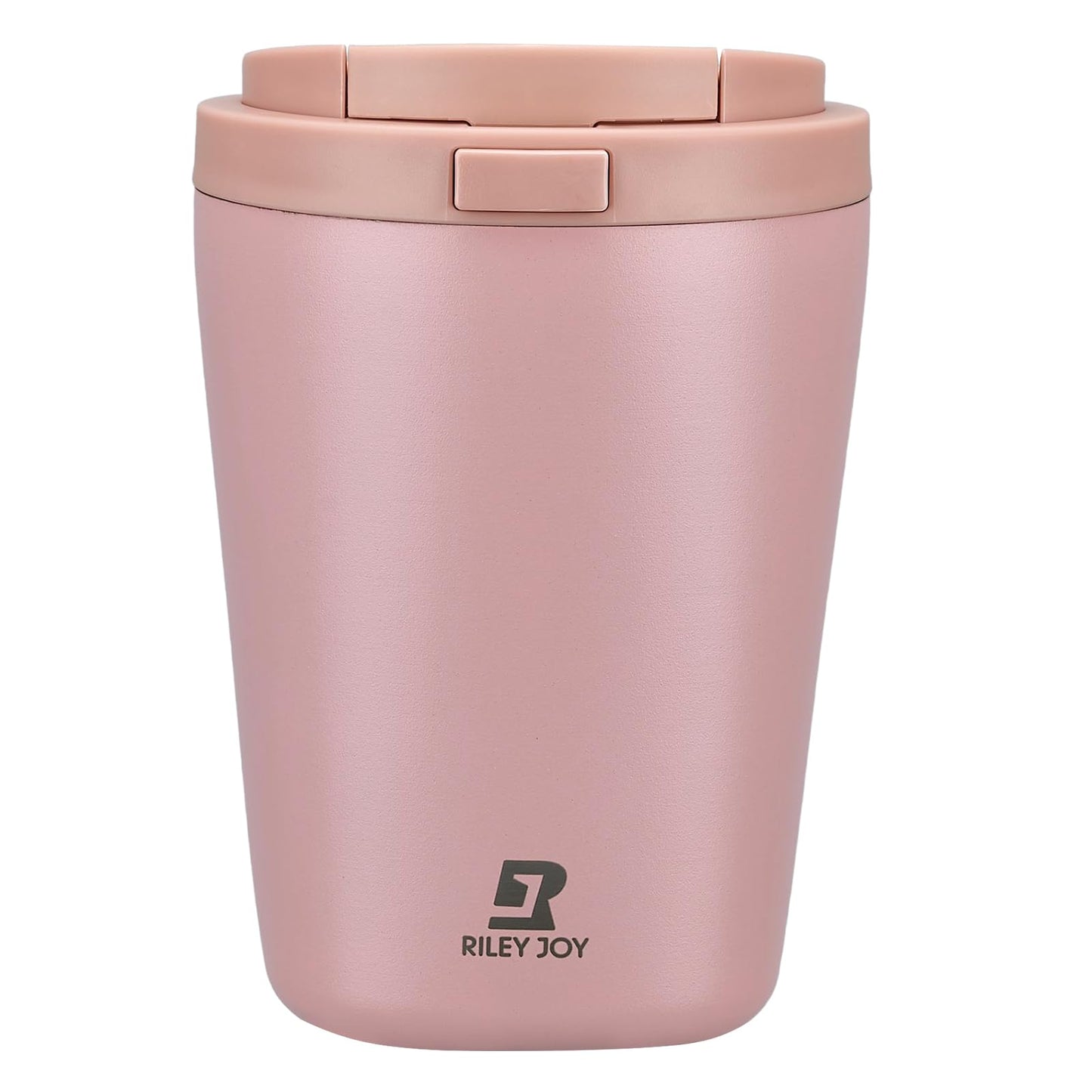 Insulated Coffee Mug for Travel with One-Tap Open Lid Spill Proof Stainless Steel Coffee Tumbler Car Mug Pink White 12OZ
