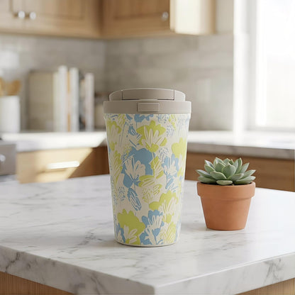 Insulated Coffee Mug for Travel Spill & Leak Proof Stainless Steel Coffee Tumbler Reusable Coffee Cup with Lid Green Blue 13OZ