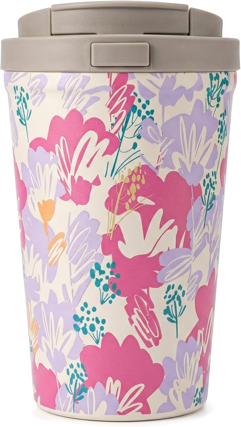 Insulated Coffee Mug for Travel Spill & Leak Proof Stainless Steel Coffee Tumbler Reusable Coffee Cup with Lid Purple 13OZ