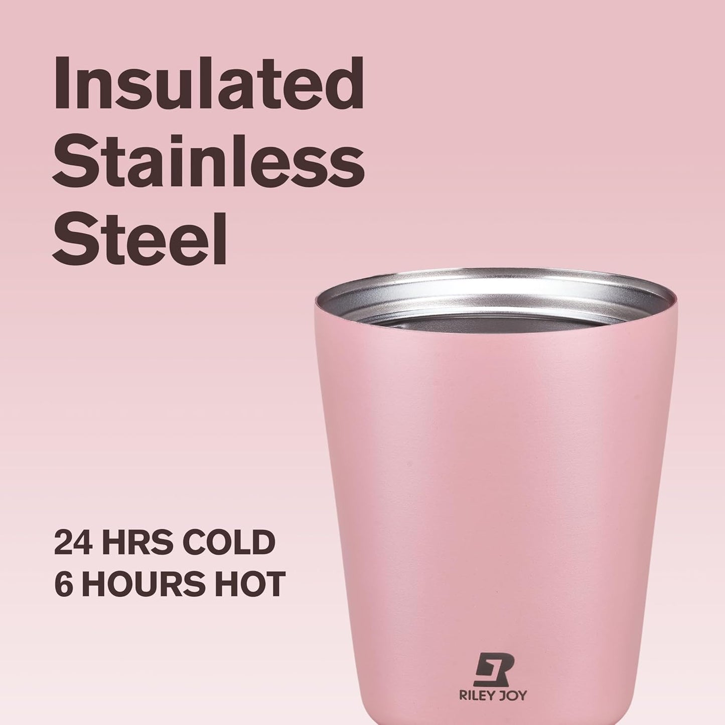 Insulated Coffee Mug for Travel with One-Tap Open Lid Spill Proof Stainless Steel Coffee Tumbler Car Mug Pink White 12OZ