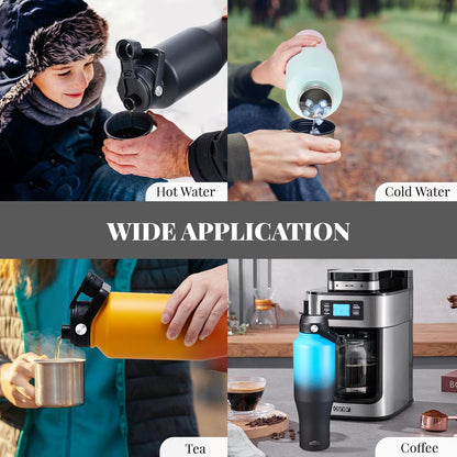 40oz Insulated Water Bottle with Straw/Spout Lids