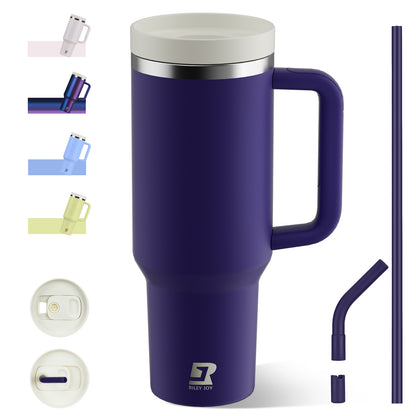 40oz Insulated Tumbler with Straw and Lid, Double-Wall Vacuum Stainless Steel Water Bottle, Keeps Drinks Hot and Cold for Hours, Travel Mug for Coffee Tea Water